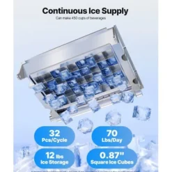 Ismaskin, 34,5x33,9x60,2 cm, Rostfritt stål
