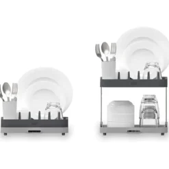 Joseph Joseph Duo 2 nivåer diskställ, grå, med redskapsbehållare