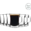 Kaffekopp - LAV - Set med 6 delar - Klart glas - Modern stil - 225ml