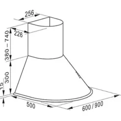 Kaiser 9423 Be Rétro Vägghängd fläkt 90 cm, Vägghängd fläkt, Lyxproducent Kaiser, 3 hastigheter, 910m³/h, LED-belysning, Fläkt, Tim