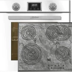 Kaiser Four Set EH 6326 W+KCT 6715 F Era, Fyr elektrisk, Autonom, 79L+glaskeramisk kokplatta, 60cm