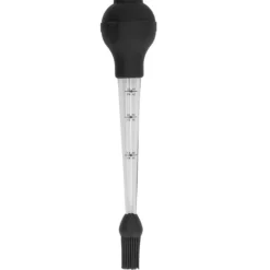 Kalkon Basternål med såsborste Grillolja droppe Kryddrör Verktyg Såsnål Svart