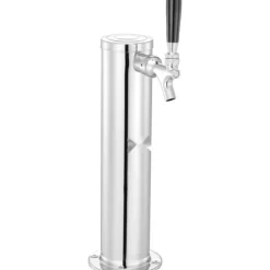 Kegerator Tower Kit, Enkelt Tap Beer Konverteringskit, Rostfritt Stål Keg Beer Tower Dispenser med Dual Gauge W21.8 Regulator & S-System Keg
