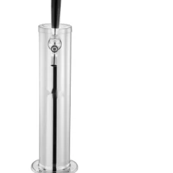 Kegerator Tower Kit, Enkelt Tap Beer Konverteringskit, Rostfritt Stål Keg Beer Tower Dispenser med Dual Gauge W21.8 Regulator & S-System Keg