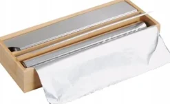 Kesper matfoliedispenser, två fack, bambu, 35 x 13 cm