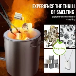 6kg propan metallsmältugn med kompletta tillbehör, stor kapacitet, rostfritt stålkonstruktion och genomtänkt design