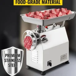 350kg/h 1100W elektrisk köttkvarn med kompletta tillbehör, kraftfull prestanda, löstagbar design, enkel användning, bred applikation