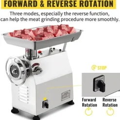 350kg/h 1100W elektrisk köttkvarn med kompletta tillbehör, kraftfull prestanda, löstagbar design, enkel användning, bred applikation