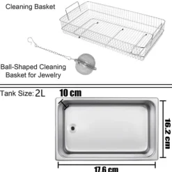 28/40KHz dubbelfrekvens ultraljudsrengörare med 2L tank, justerbar uppvärmning/arbetstid, 3 rengöringslägen, genomtänkt design