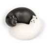 Kikkerland - Purrfect Salt Pepper Shakers - Black and White - 8.25 cm x 3.75 cm x 6.5 cm
