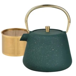 Kinghoff Gjutjärns Imbryk 1L med Filter Flaska Grön