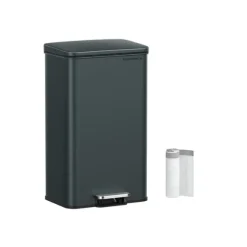 Köksavfallsbehållare med lock 40 liter antracitgrå, 34,8 x 32,1 x 55,7 cm (L x B x H) Totalhöjd (med locket öppet): 83,3 cm