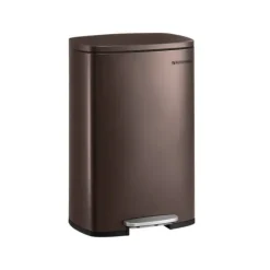 Köksavfallskorg med fotpedal i stål, vintagebrun, 42,5 x 31,8 x 65,7 cm (L x B x H) Totalhöjd (med locket öppet): 93,4 cm Innermått hinken: 41 x 25