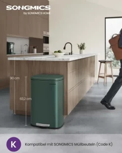 Köksavfallskärl 50 liter vintage grön