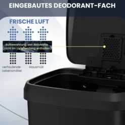 Köksavfallspåse, 68L, 40x38x78 cm, Svart