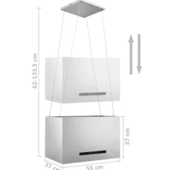 Köksfläktar - Living Hängande köksfläkt touchsensor LCD 55 cm rostfritt stål