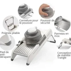 Köksmandolin - TD® - Professionell - Rostfritt stål - Justerbar - Halkfri