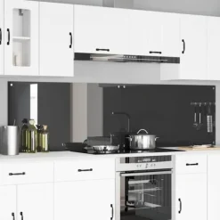 Köksplånbak 2 pcs Mörkgrå 110 x 60 cm härdat glas