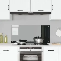 Köksplånbak Svart 110 x 50 cm härdat glas