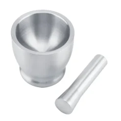 Köksredskap: Mortel- och mortelkvarn i rostfritt stål för bönor, vitlök och kryddor