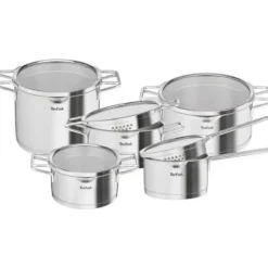 Köksset - TEFAL - Nordica - 10 delar - Rostfritt stål - Siktande lock