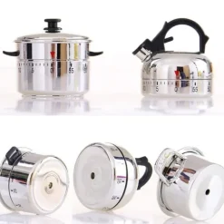 kökstimer Timer i Rostfritt stål 60 minuter Klocka Tekanna Matlagning