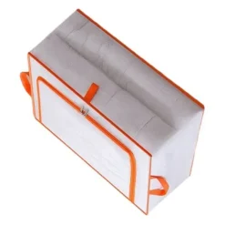 Klädförvaringsväska Stor kapacitet Transparent vattentät dragkedja Rektangelförvaringsbehållare för filtar Täcken XL 60x50x30cm