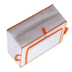 Klädförvaringsväska Stor kapacitet Transparent vattentät dragkedja Rektangelförvaringsbehållare för filtar Täcken XL 60x50x30cm