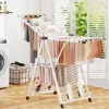 Klädställ, Hopfällbar Metalltvättställ, 141x56x99-148 cm, Vit