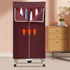 Klädtork - Bärbar Mini Elektrisk - Vattentät - Hög Bärkapacitet - Kompakt För Lägenhet - Polykarbonat (PC) - Vinröd