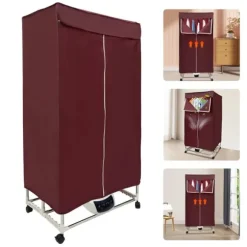 Klädtork - Bärbar Mini Elektrisk - Vattentät - Hög Bärkapacitet - Kompakt För Lägenhet - Polykarbonat (PC) - Vinröd