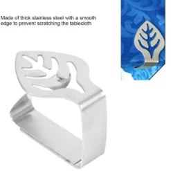 Klämma för bordsduk i rostfritt stål - Halkfri köksbordsklämma (blad)