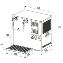 Kolsyremaskin, vattenkylare - AS-45, 2 linjer