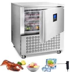 Kommersiell blastfrys 114L, 5 fack, blast chiller för skaldjur och gelato, effektiv nedkylning, energibesparande köksutrustning