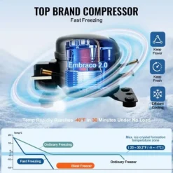 Kommersiell blastfrys 114L, 5 fack, blast chiller för skaldjur och gelato, effektiv nedkylning, energibesparande köksutrustning
