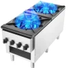 Kommersiell gasspis 2 brännare, bänkskiva, varmplatta, energieffektiv, snabb uppvärmning, perfekt för restauranger och catering