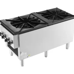 Kommersiell gasspis 2 brännare, bänkskiva, varmplatta, energieffektiv, snabb uppvärmning, perfekt för restauranger och catering