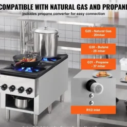 Kommersiell gasspis 2 brännare, bänkskiva, varmplatta, energieffektiv, snabb uppvärmning, perfekt för restauranger och catering