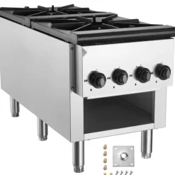 Kommersiell gasspis 2 brännare, bänkskiva, varmplatta, energieffektiv, snabb uppvärmning, perfekt för restauranger och catering