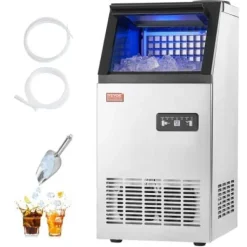 Kommersiell ismaskin, 36 isbitar, 36x43x75,5 cm, rostfritt stål