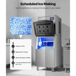 Kommersiell ismaskin, 550 lbs/dag modell, självrengörande och hög effektivitet - Endast huvudenhet