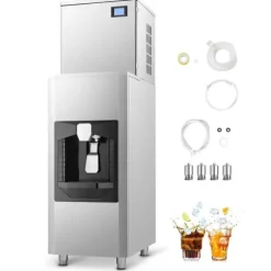 Kommersiell Ismaskin 360 pund/dag, 180 pund Förvaringsbehållare, Automatisk Isdispensering