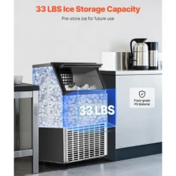 Kommersiell Ismaskin, Fristående Skåpmaskin, 120lbs/24H, 45 Isbitar Kapacitet