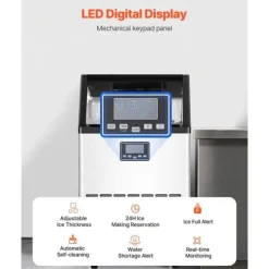 Kommersiell Ismaskin, Fristående Skåpmaskin, 120lbs/24H, 45 Isbitar Kapacitet
