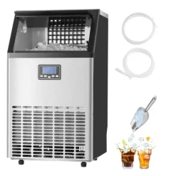 Kommersiell Ismaskin, Fristående Skåpmaskin, 120lbs/24H, 45 Isbitar Kapacitet