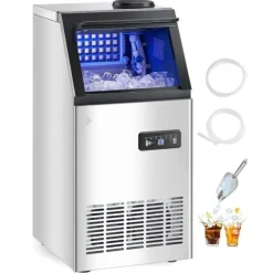 Kommersiell Ismaskin, Fristående Skåpmaskin, 110lbs/24H Produktionskapacitet, 36 Isbitar per Cykel