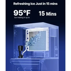 Kommersiell Ismaskin, Kapacitet 550 lbs/24h, Självrengörande med 300 lbs Förvaringsbehållare