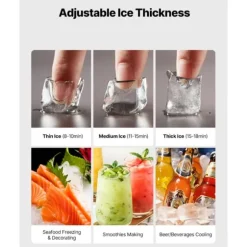 Kommersiell Ismaskin, Kapacitet 550 lbs/24h, Självrengörande med 300 lbs Förvaringsbehållare