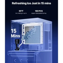 Kommersiell Ismaskin, Självrengörande Modell, Kapacitet 180 kg/dag