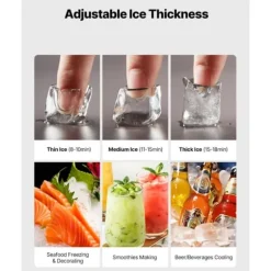 Kommersiell Ismaskin, Självrengörande Modell, Kapacitet 180 kg/dag